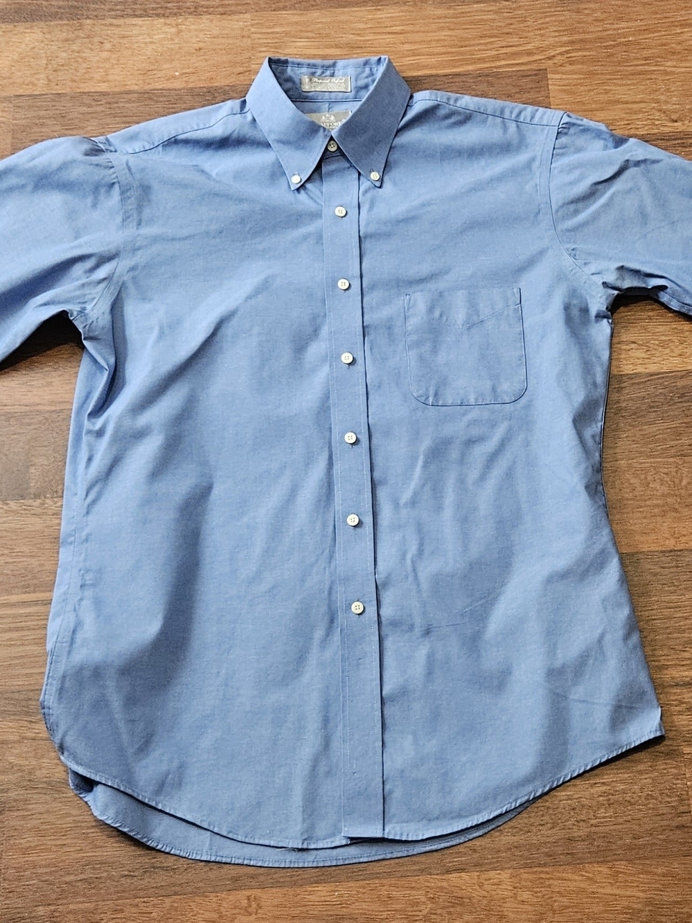 STAFFORD mens wrinkle-free long-sleeve dress shirt SIZE 16.5x35 COLOR BLUE LL26D